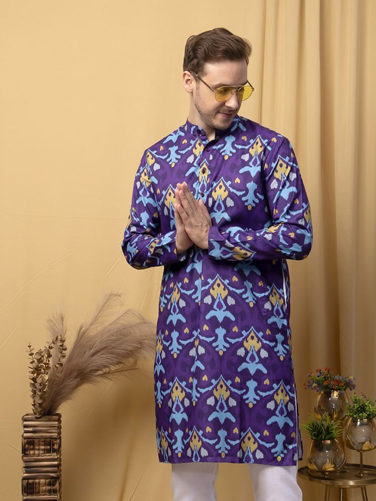     			Hangup Multi Cotton Blend Men's Regular Kurta ( Pack of 1 )