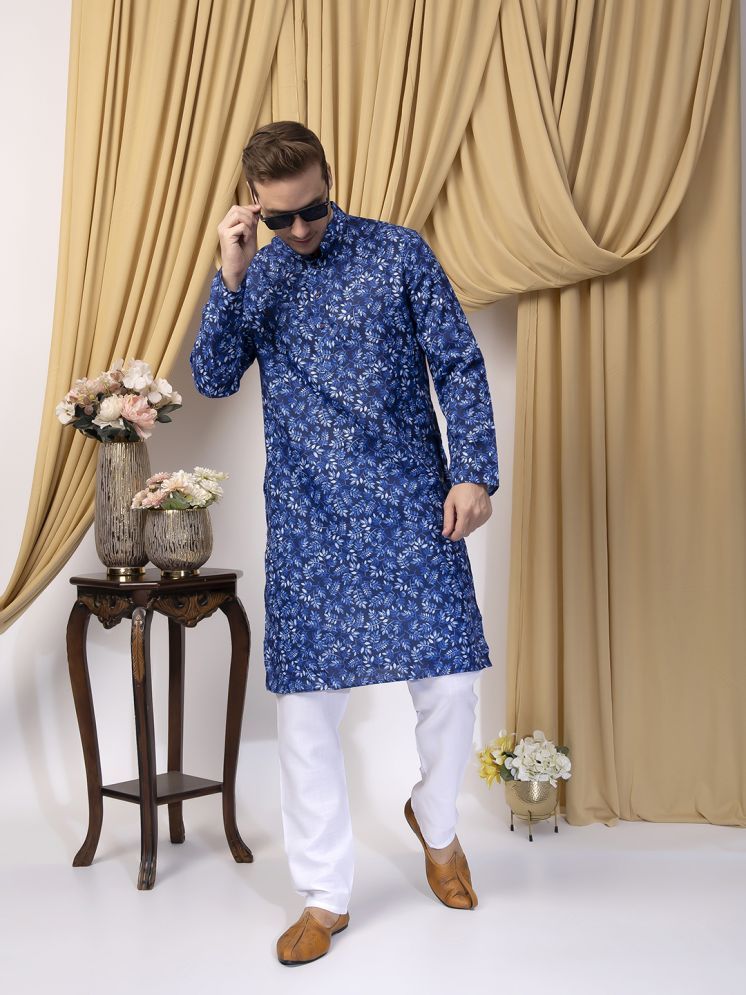     			Hangup Multicolor Cotton Blend Regular Fit Men's Kurta Pyjama Set ( Pack of 1 )