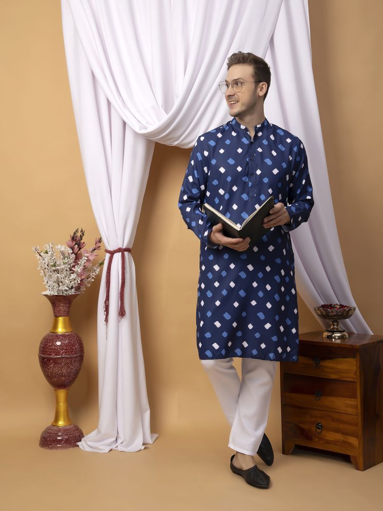     			Hangup Multicolor Cotton Blend Regular Fit Men's Kurta Pyjama Set ( Pack of 1 )