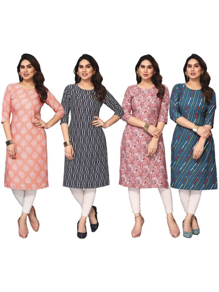     			KETAKI FASHION Crepe Printed Straight Women's Kurti - Multicolor ( Pack of 4 )