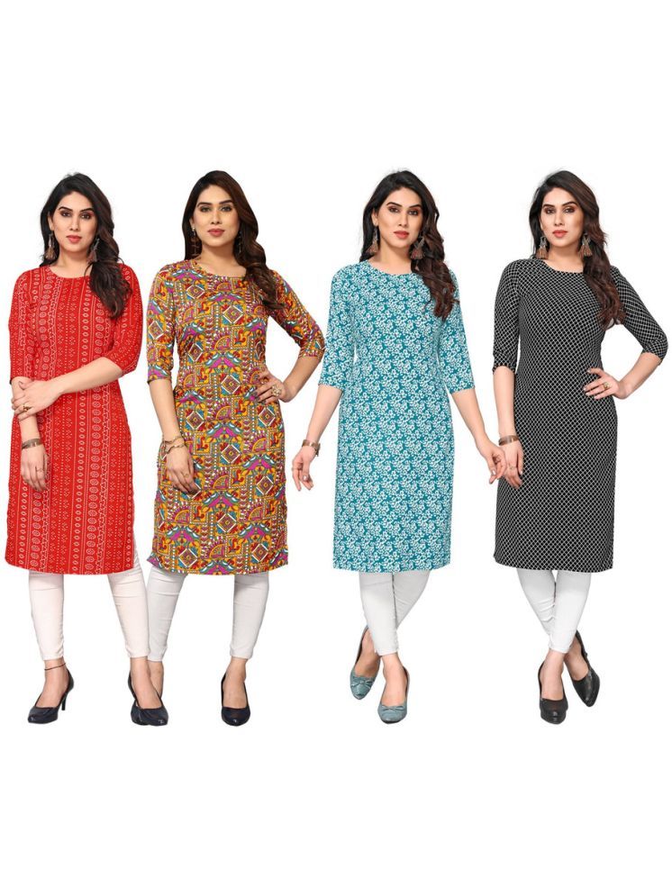     			KETAKI FASHION Crepe Printed Straight Women's Kurti - Multicolor ( Pack of 4 )