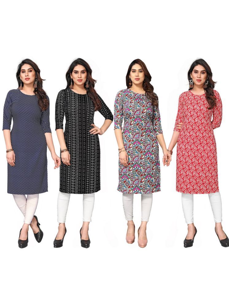     			KETAKI FASHION Crepe Printed Straight Women's Kurti - Multicolor ( Pack of 4 )