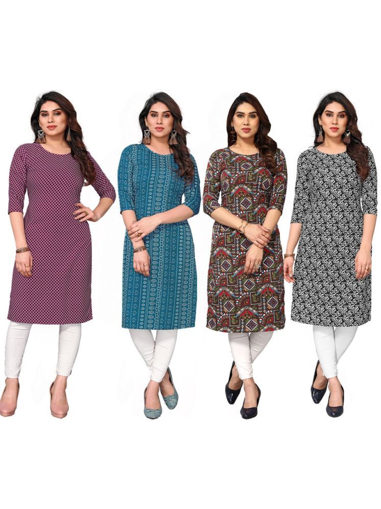     			KETAKI FASHION Crepe Printed Straight Women's Kurti - Multicolor ( Pack of 4 )