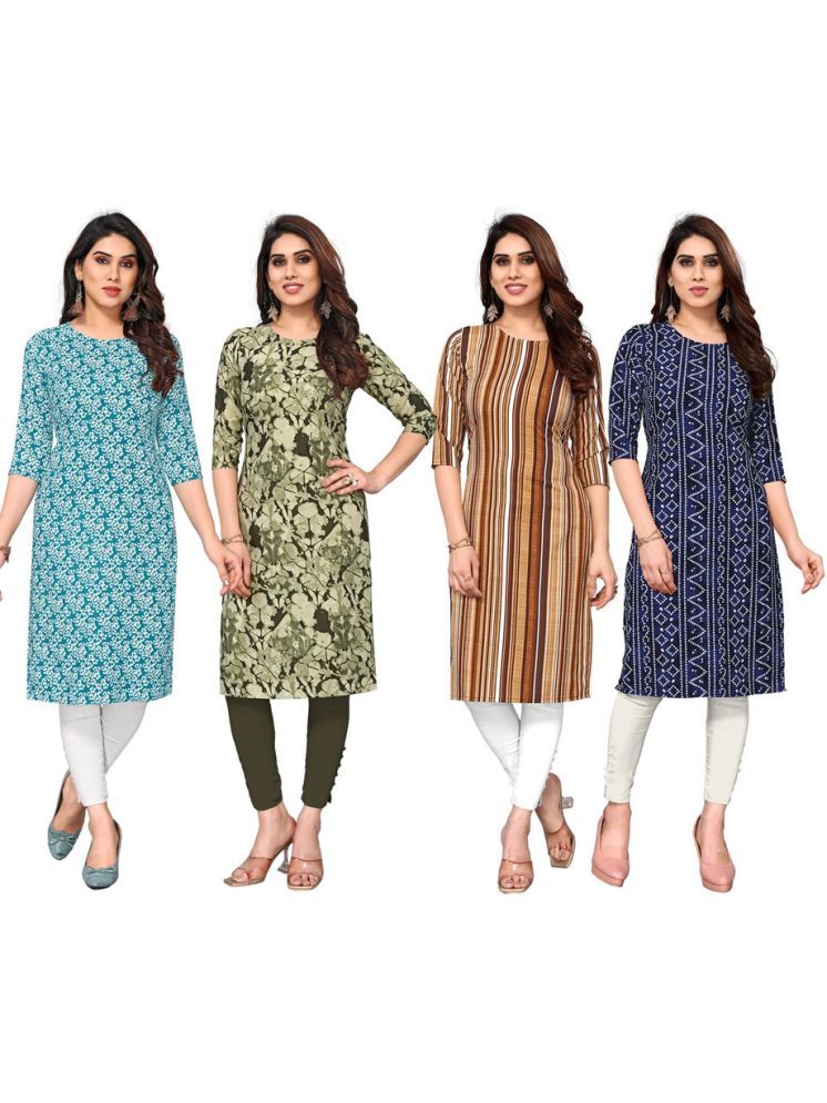     			KETAKI FASHION Crepe Printed Straight Women's Kurti - Multicolor ( Pack of 4 )