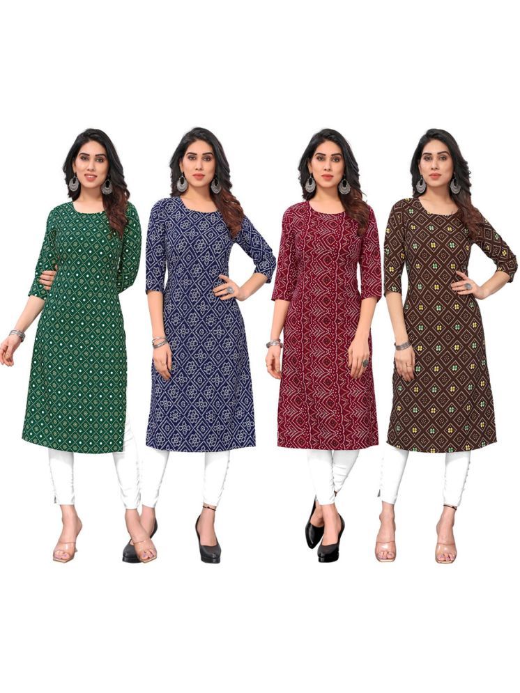     			KETAKI FASHION Crepe Printed Straight Women's Kurti - Multicolor ( Pack of 4 )