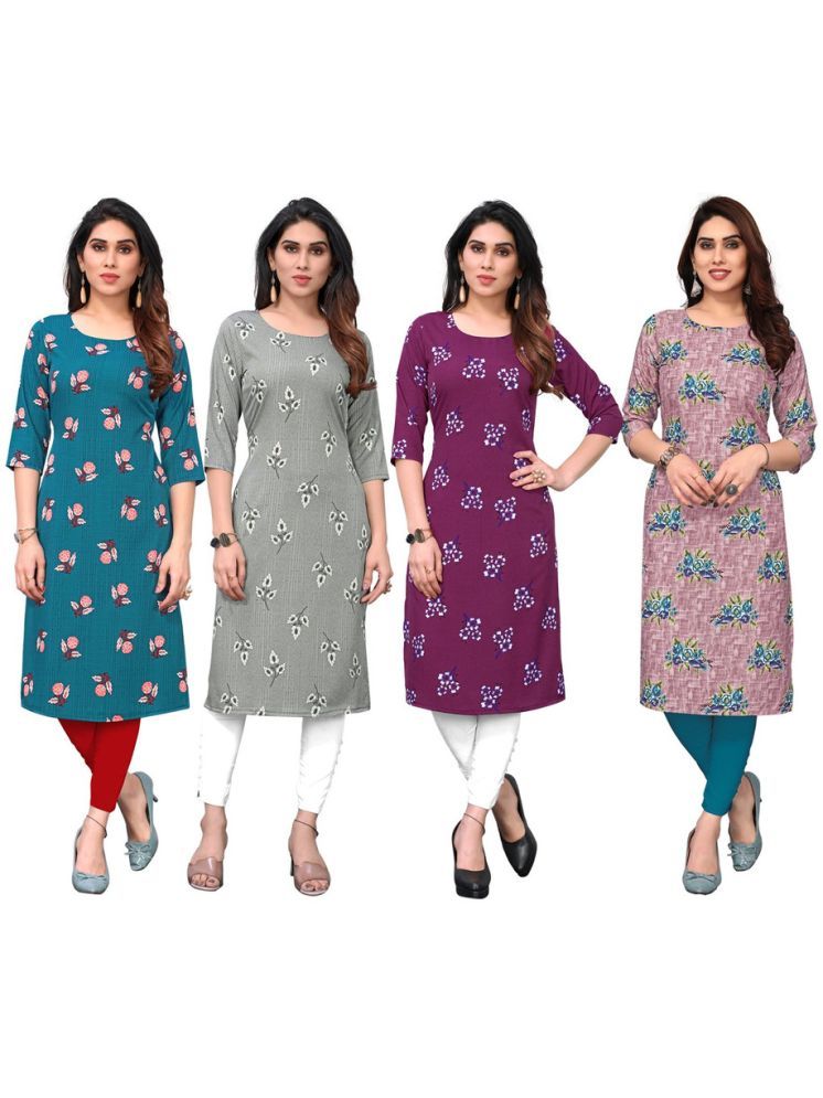     			KETAKI FASHION Crepe Printed Straight Women's Kurti - Multicolor ( Pack of 4 )