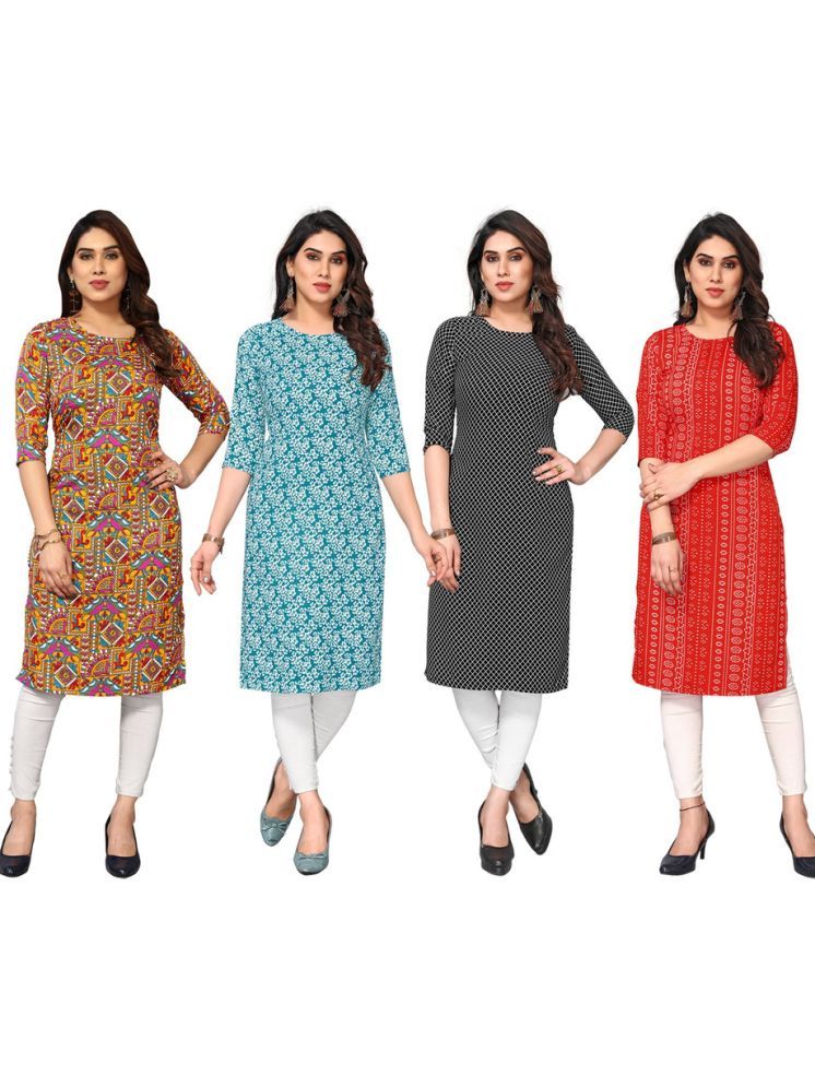     			KETAKI FASHION Crepe Printed Straight Women's Kurti - Multicolor ( Pack of 4 )