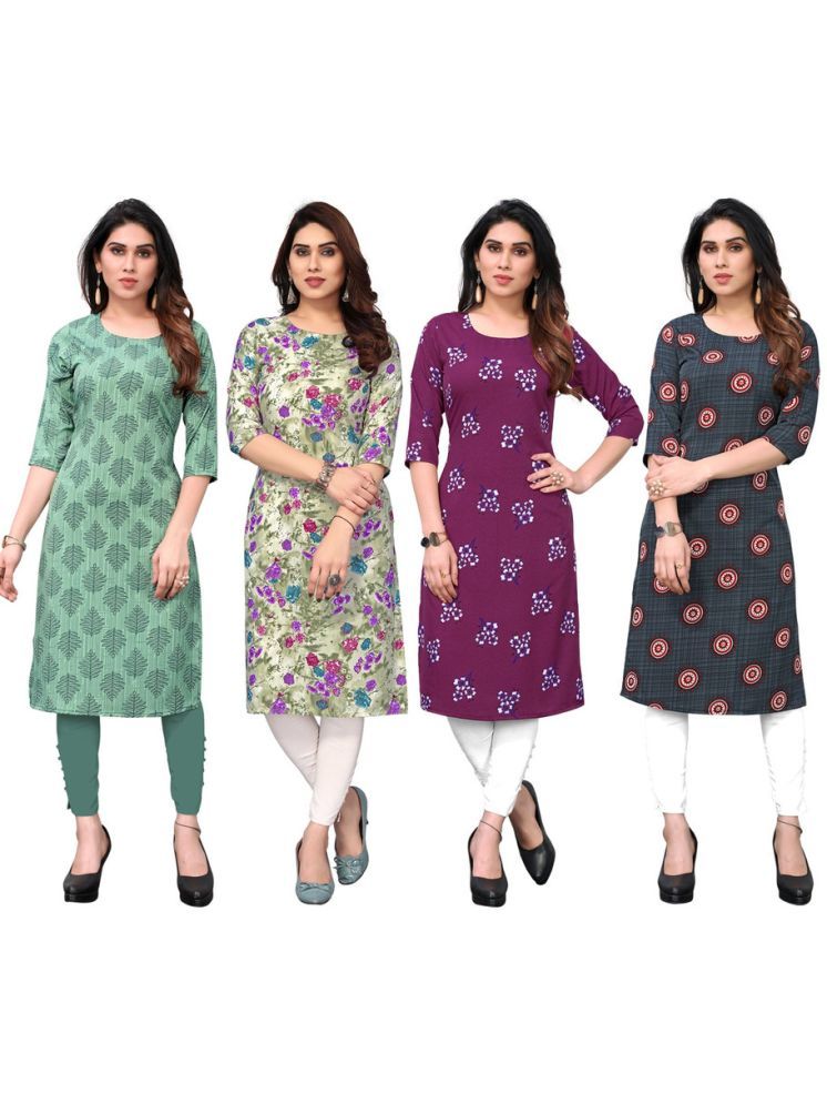     			KETAKI FASHION Crepe Printed Straight Women's Kurti - Multicolor ( Pack of 4 )