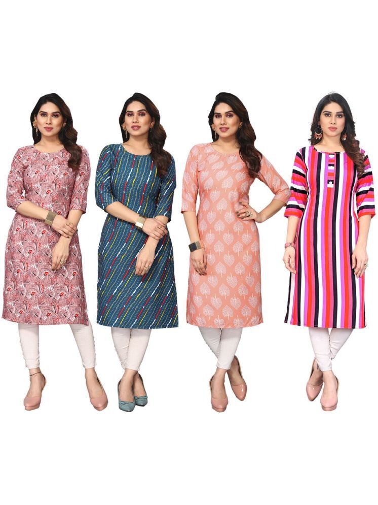     			KETAKI FASHION Crepe Printed Straight Women's Kurti - Multicolor ( Pack of 4 )