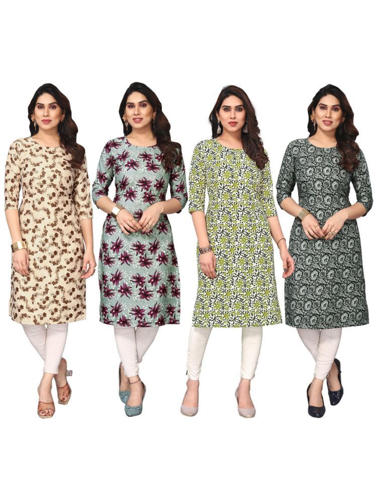     			KETAKI FASHION Crepe Printed Straight Women's Kurti - Multicolor ( Pack of 4 )