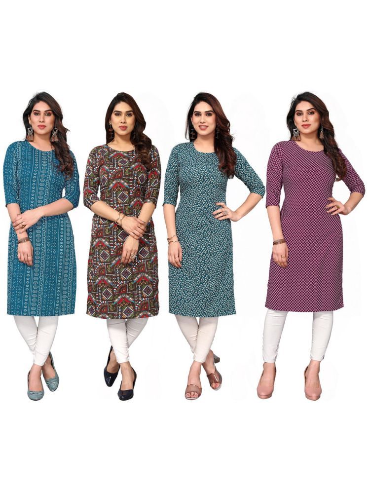     			KETAKI FASHION Crepe Printed Straight Women's Kurti - Multicolor ( Pack of 4 )