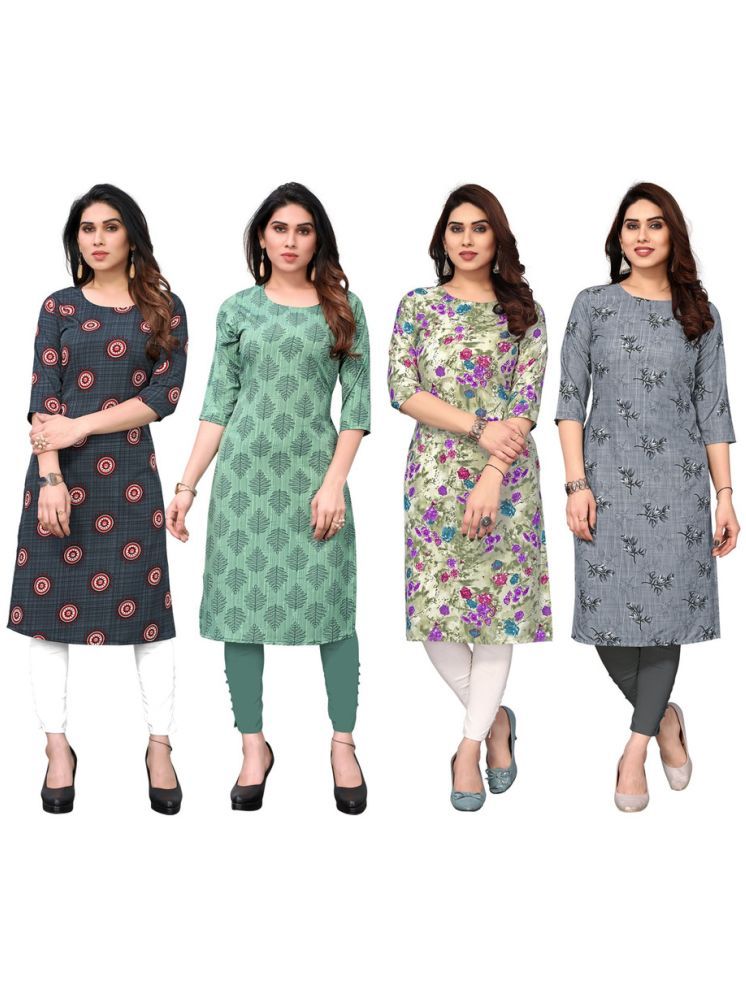     			KETAKI FASHION Crepe Printed Straight Women's Kurti - Multicolor ( Pack of 4 )