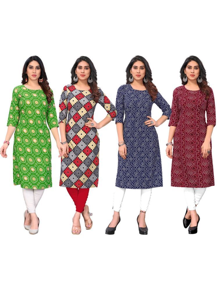     			KETAKI FASHION Crepe Printed Straight Women's Kurti - Multicolor ( Pack of 4 )