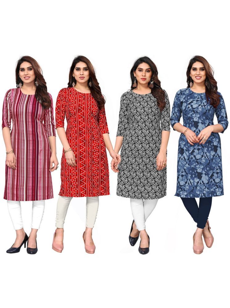     			KETAKI FASHION Crepe Printed Straight Women's Kurti - Multicolor ( Pack of 4 )