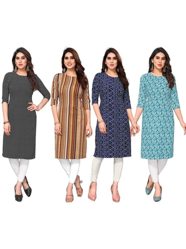     			KETAKI FASHION Crepe Printed Straight Women's Kurti - Multicolor ( Pack of 4 )