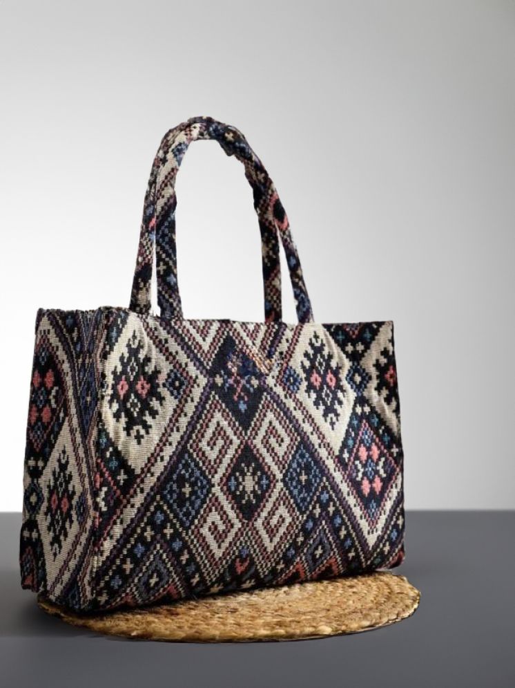     			Pearluxis Multicolor Jute Handheld Bag