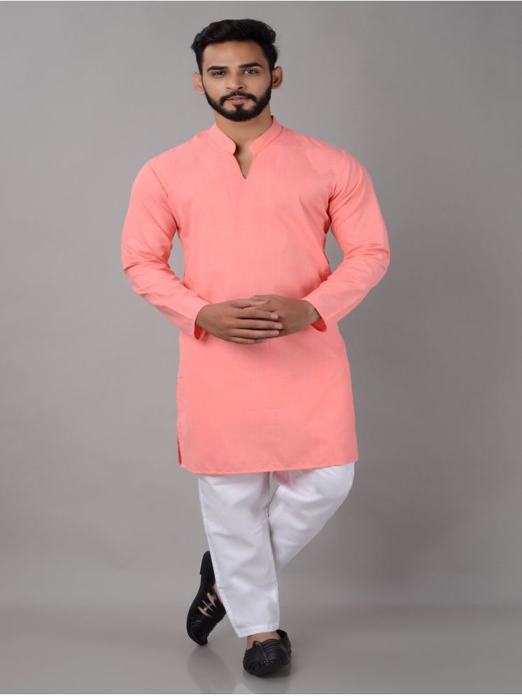     			VILLAIN Pink Cotton Blend Regular Fit Men's Kurta Pyjama Set ( Pack of 1 )