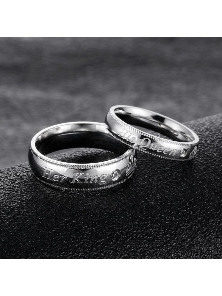     			Thrillz Silver Rings ( Pack of 2 )