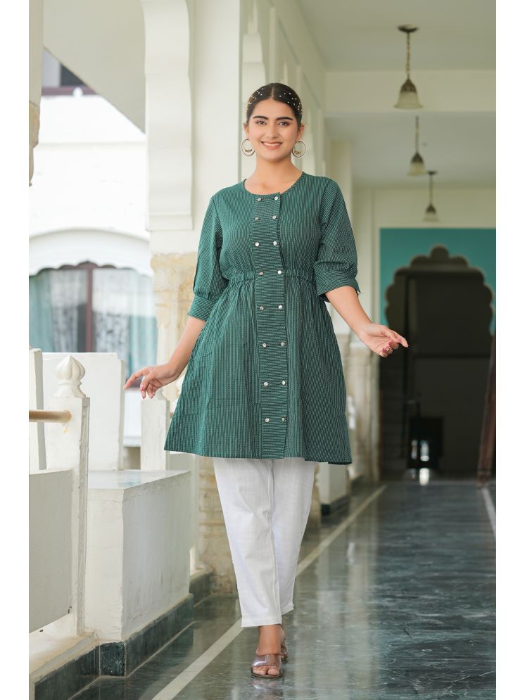     			Yash Gallery Green Cotton Women's A-Line Top ( Pack of 1 )