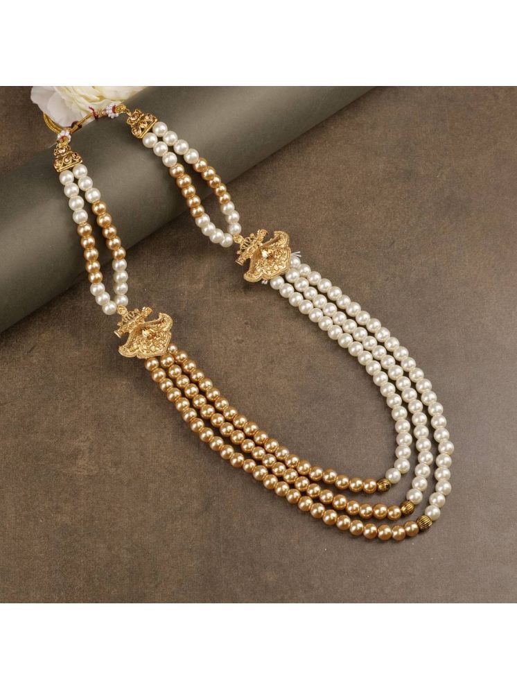     			pearl beads Dulha groom sherwani Necklace/Moti Mala for Men for wedding | Exquisite Groom Mala | Perfect for Grooms