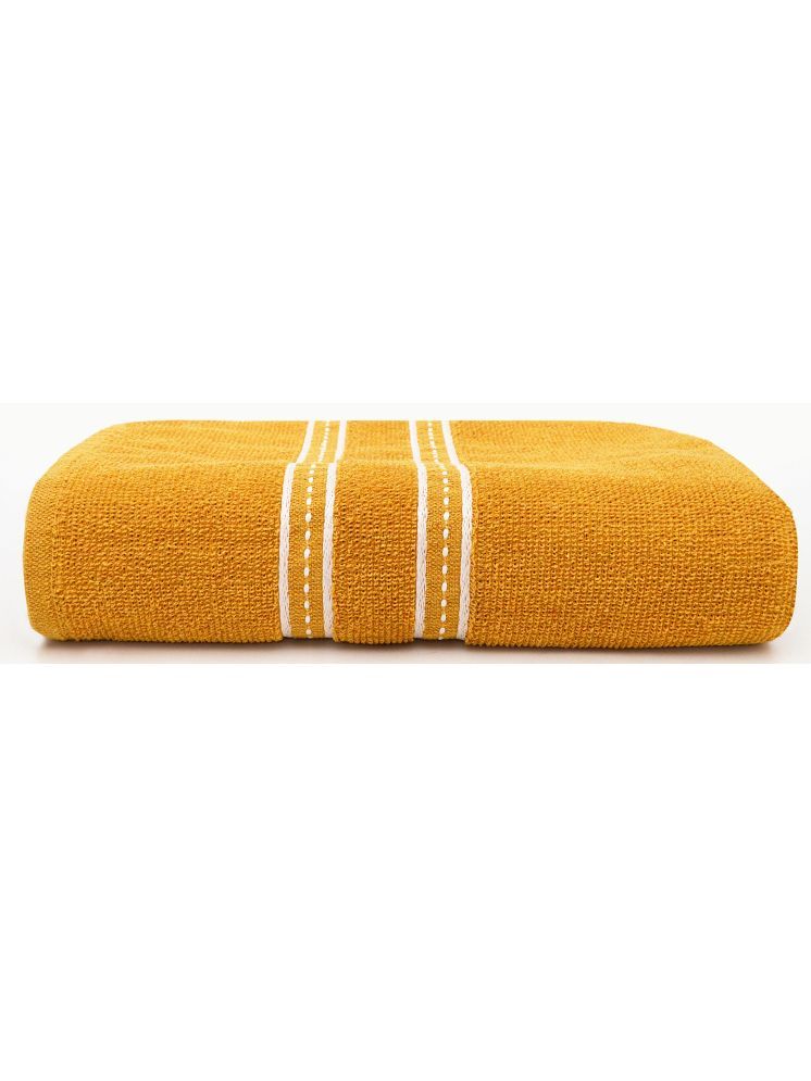     			LadliJee Cotton Striped 400 -GSM Bath Towel ( Pack of 1 ) - Yellow