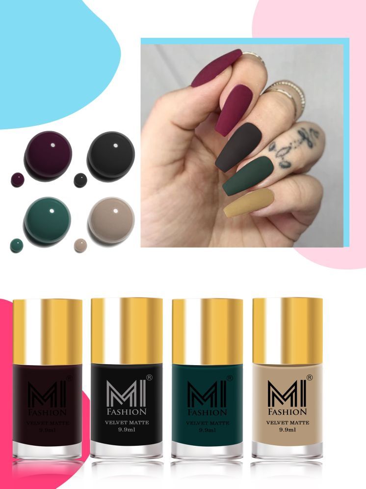     			MI FASHION Multi Matte Nail Polish 39 ( Pack of 4 )