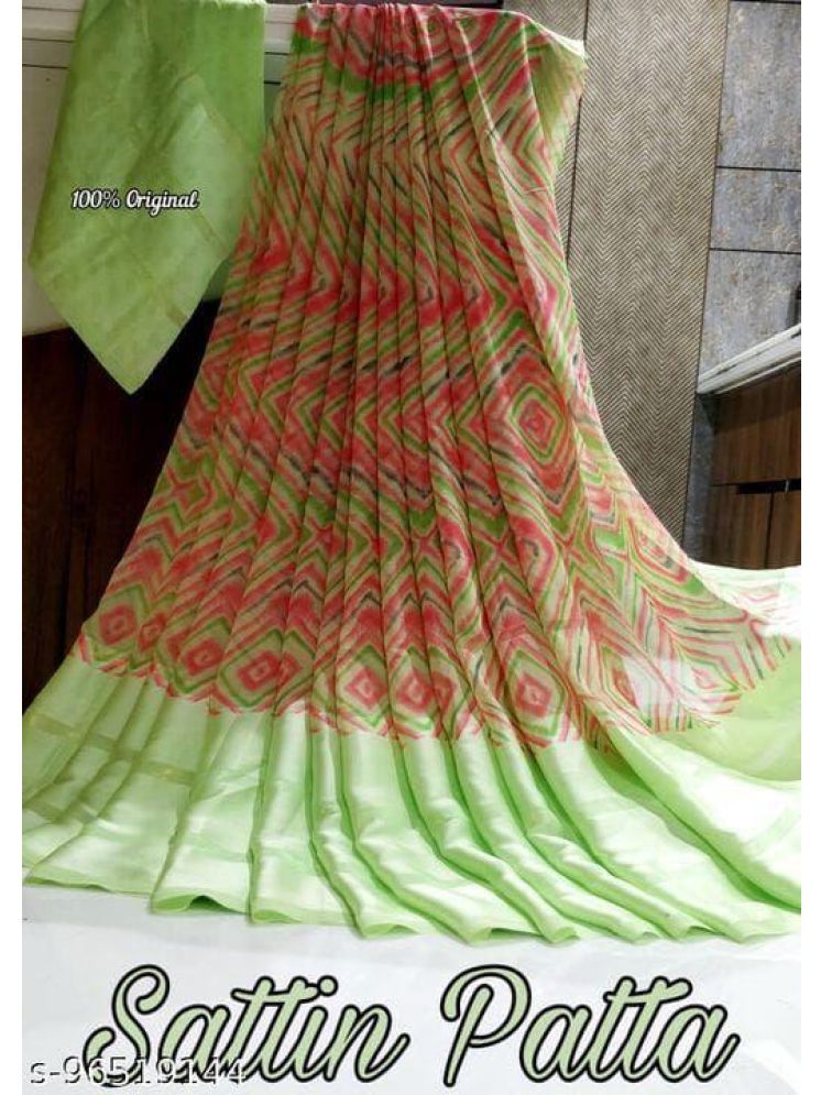     			Sitanjali Lifestyle Georgette Printed Saree With Blouse Piece - Green ( Pack of 1 )