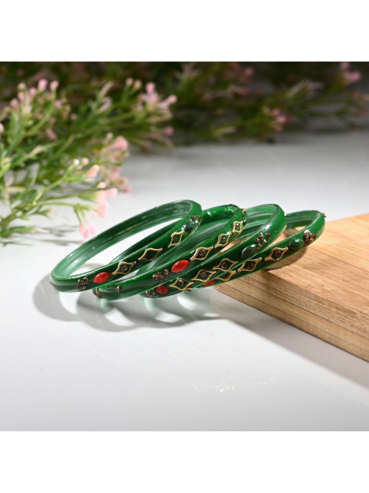     			Somil Green Bangle Set ( Pack of 4 )