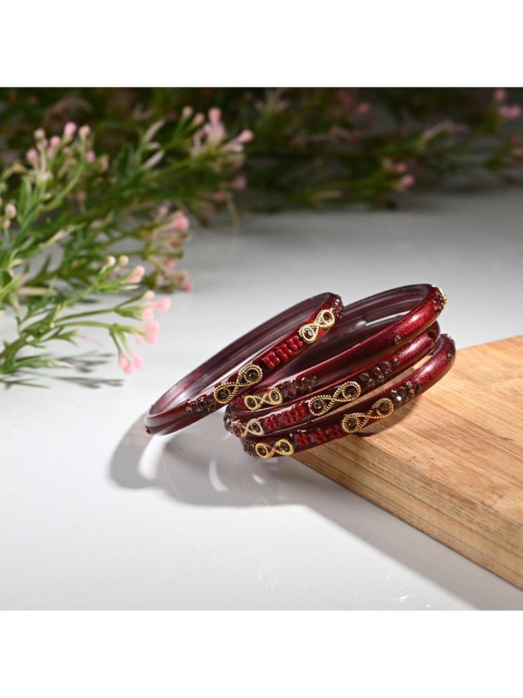     			Somil Maroon Bangle Set ( Pack of 4 )