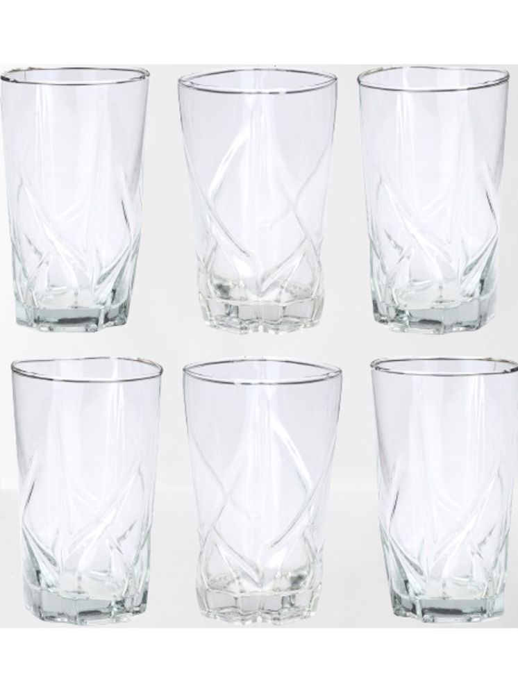     			Somil Party Glass/Beer Mug Glass Plain Water Glass 350 ml ( Pack of 6 ) Transparent