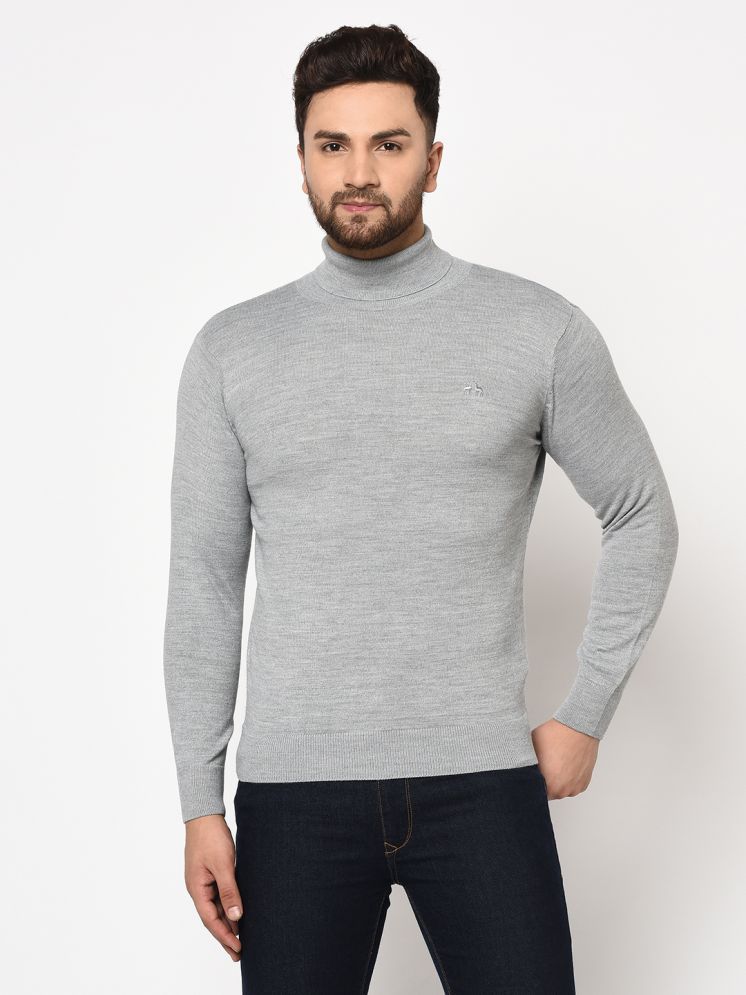     			98 Degree North Woollen High Neck Men's Full Sleeves Pullover Sweater - Grey ( Pack of 1 )