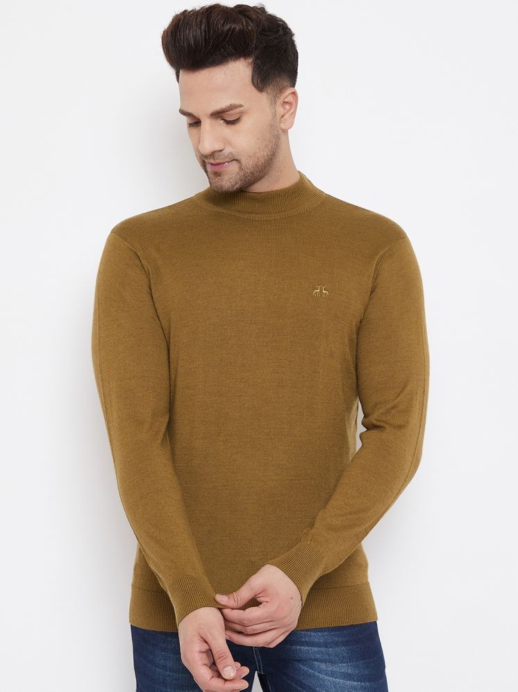     			98 Degree North Woollen High Neck Men's Full Sleeves Pullover Sweater - Khaki ( Pack of 1 )