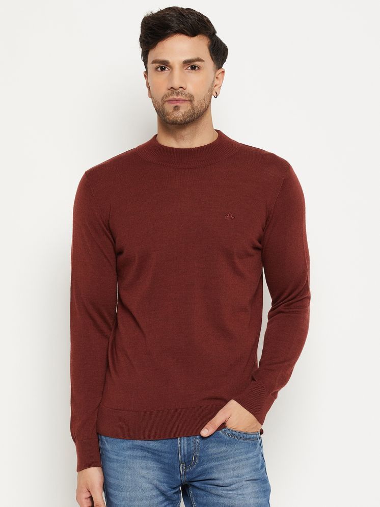     			98 Degree North Woollen High Neck Men's Full Sleeves Pullover Sweater - Maroon ( Pack of 1 )