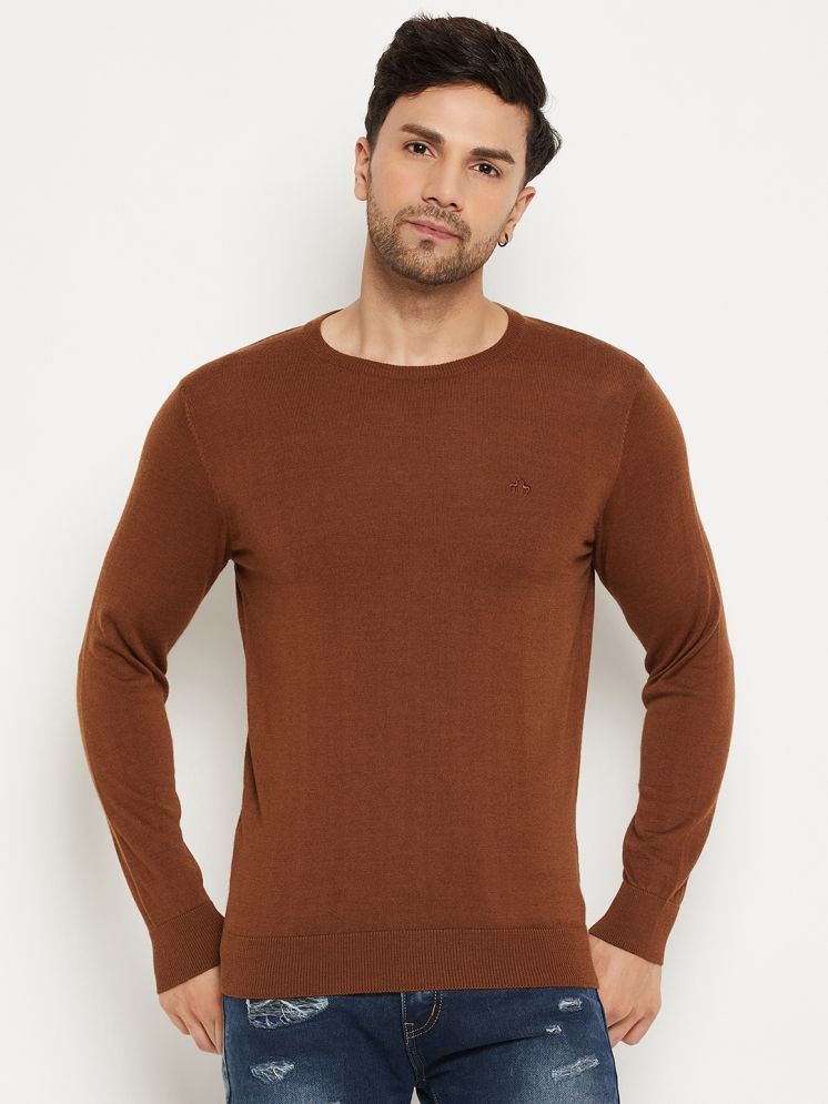     			98 Degree North Woollen Round Neck Men's Full Sleeves Pullover Sweater - Maroon ( Pack of 1 )