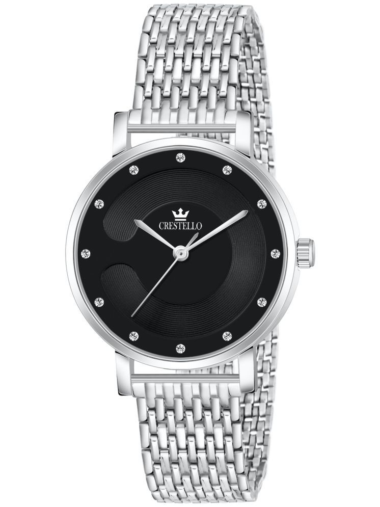     			Crestello Silver Metal Analog Womens Watch