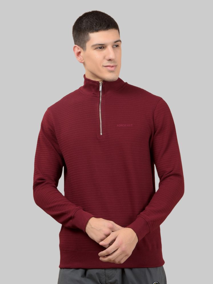     			Force NXT Cotton High Neck Men's Sweatshirt - Maroon ( Pack of 1 )