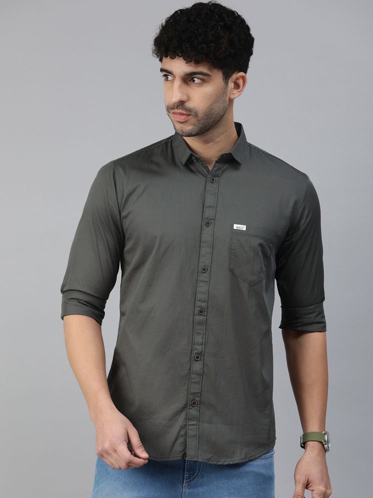     			MAJESTIC MAN 100% Cotton Slim Fit Solids Full Sleeves Men's Casual Shirt - Dark Grey ( Pack of 1 )