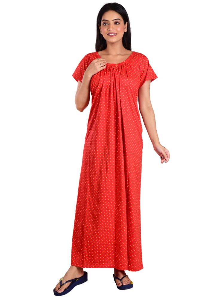     			PIYALI'S CREATION WOMEN'S Red Hosiery Women's Nightwear Nighty & Night Gowns ( Pack of 1 )