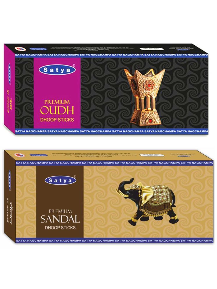     			Satya Incense Dhoop Sticks Pure Sandal,Oudh 100 gm ( Pack of 2 )