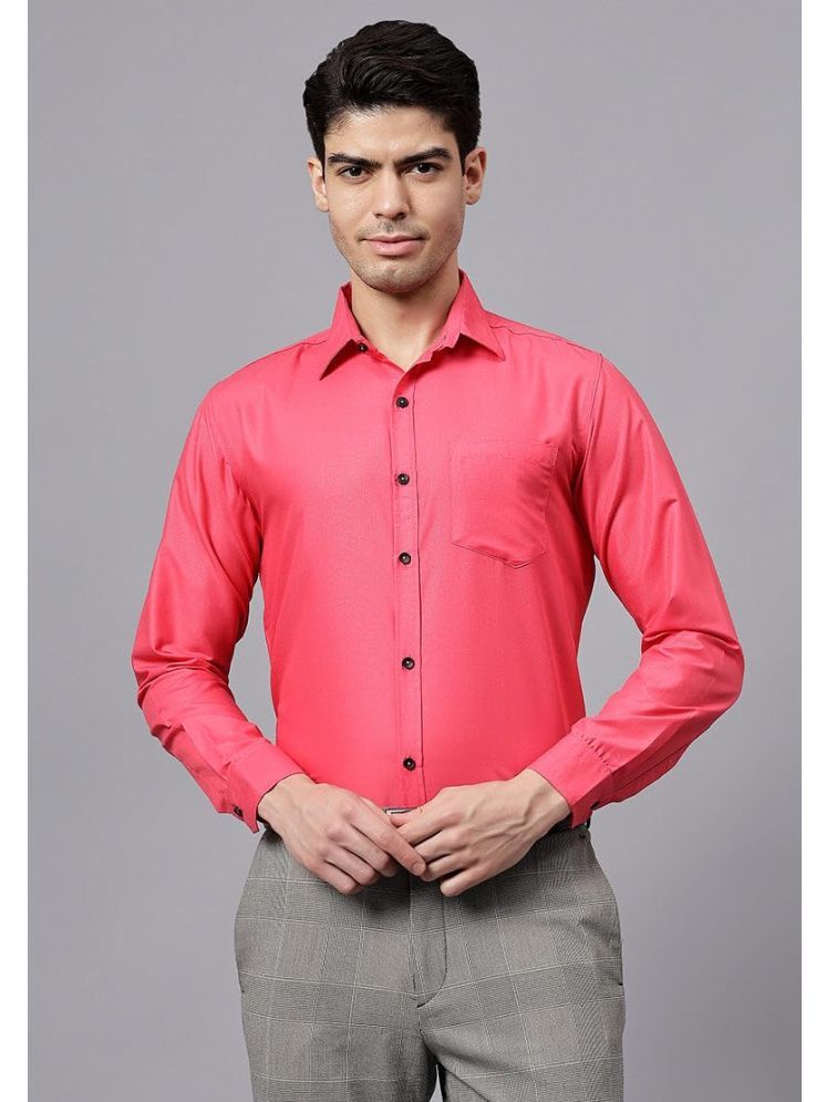     			UNI VIBE Cotton Blend Slim Fit Solids Full Sleeves Men's Casual Shirt - Pink ( Pack of 1 )