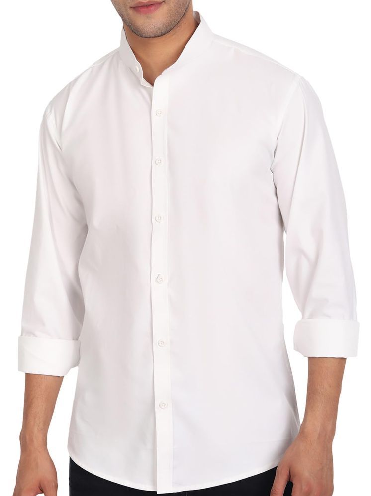     			UNI VIBE Cotton Blend Slim Fit Solids Full Sleeves Men's Casual Shirt - White ( Pack of 1 )