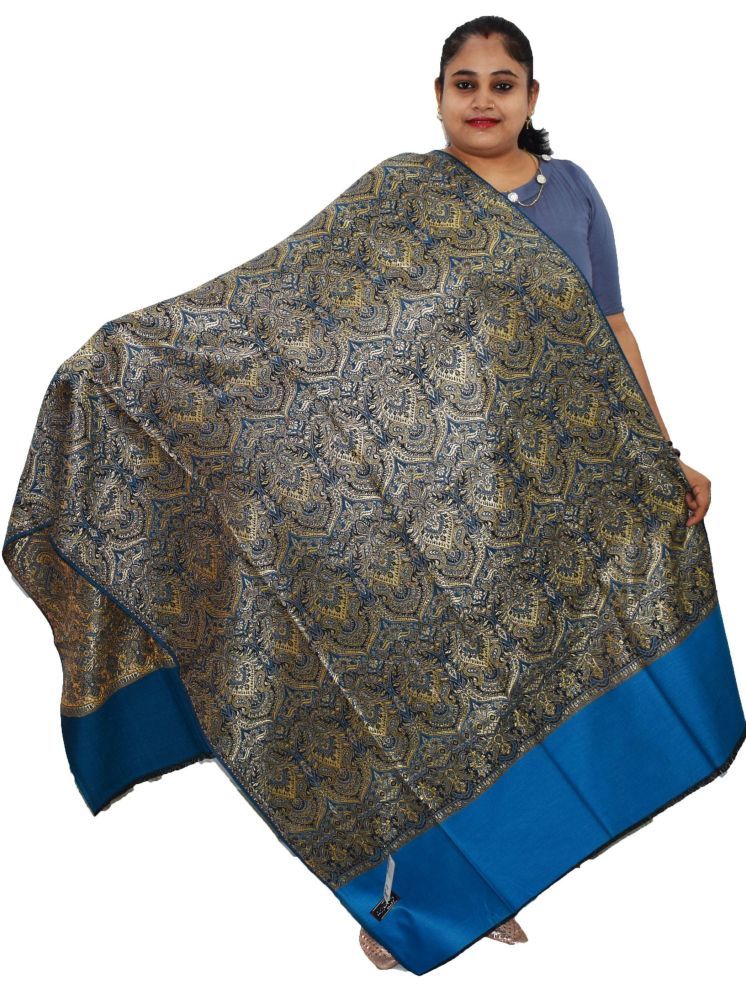     			Vrinde Blue Self Design Shawl - ( Pack of 1 )