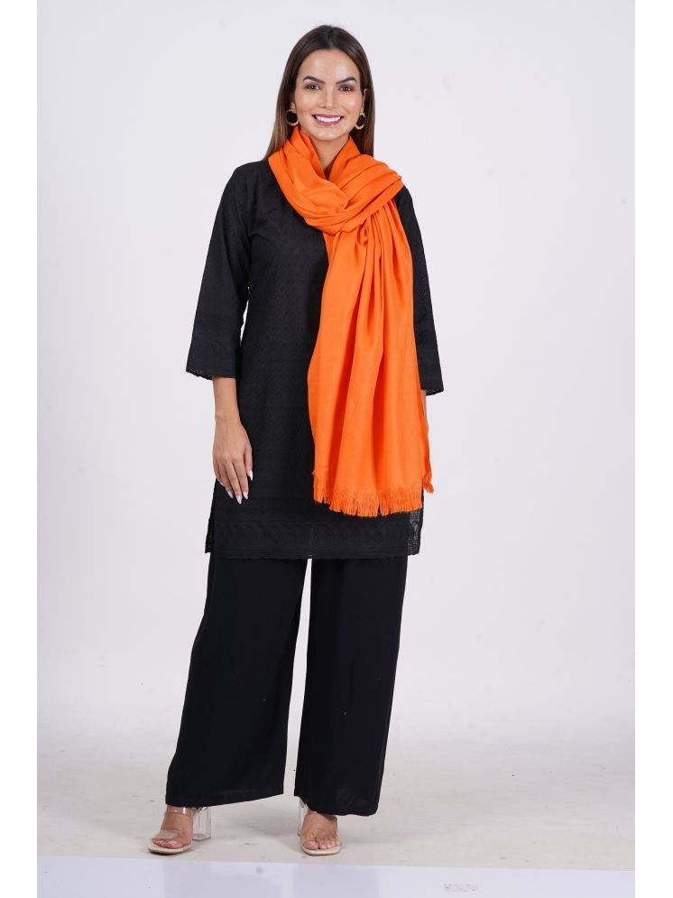     			Vrinde Orange Solid Shawl - ( Pack of 1 )