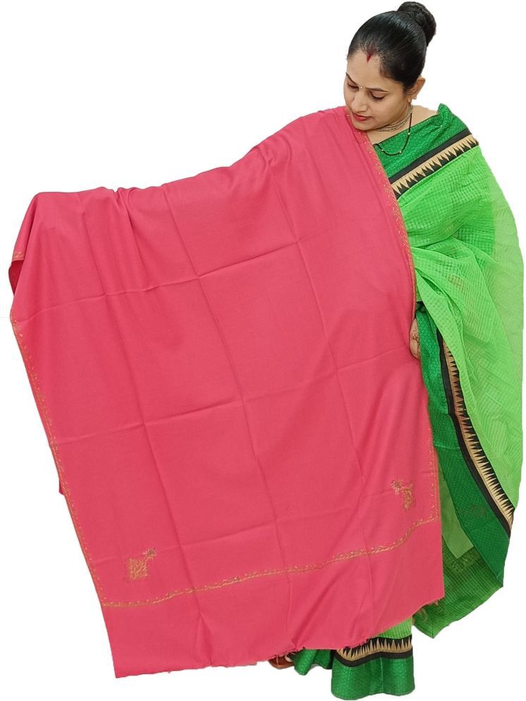     			Vrinde Pink Embroidered Shawl - ( Pack of 1 )