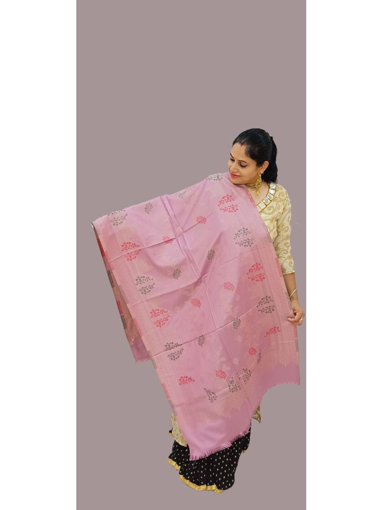     			Vrinde Pink Printed Shawl - ( Pack of 1 )