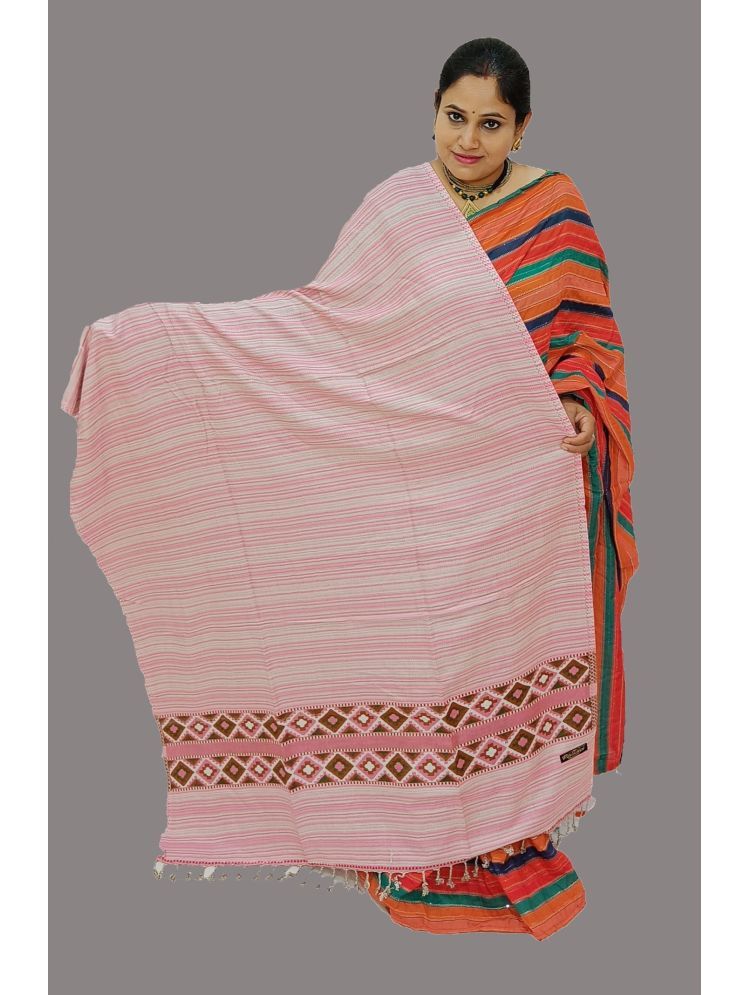     			Vrinde Pink Striped Shawl - ( Pack of 1 )