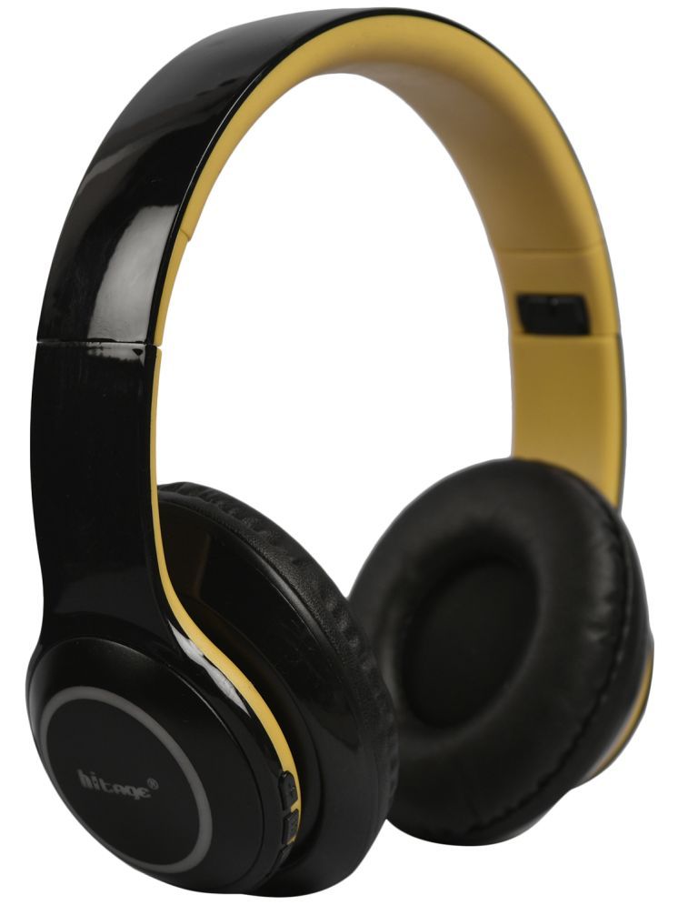     			hitage BTH-386 Premium Bluetooth Bluetooth Headphone On Ear 12 Hours Playback Comfirtable in ear fit IPX4(Splash & Sweat Proof) Yellow