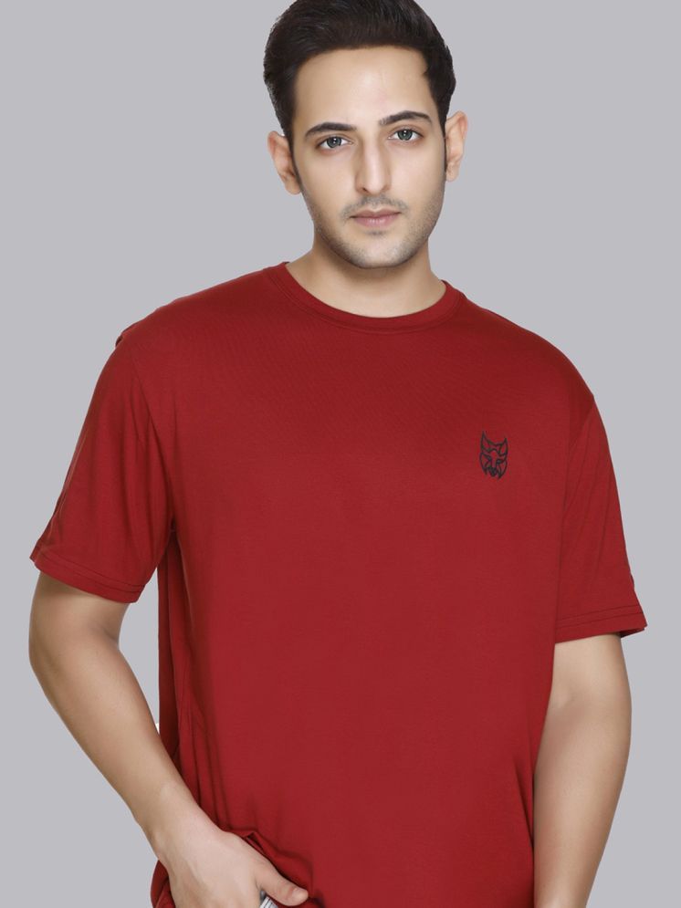     			stelvin Pack of 1 Cotton Blend Regular Fit Men's T-Shirt ( Red )