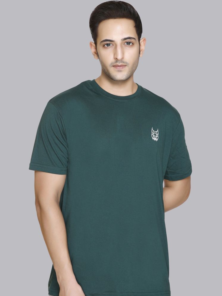     			stelvin Pack of 1 Cotton Blend Regular Fit Men's T-Shirt ( Green )