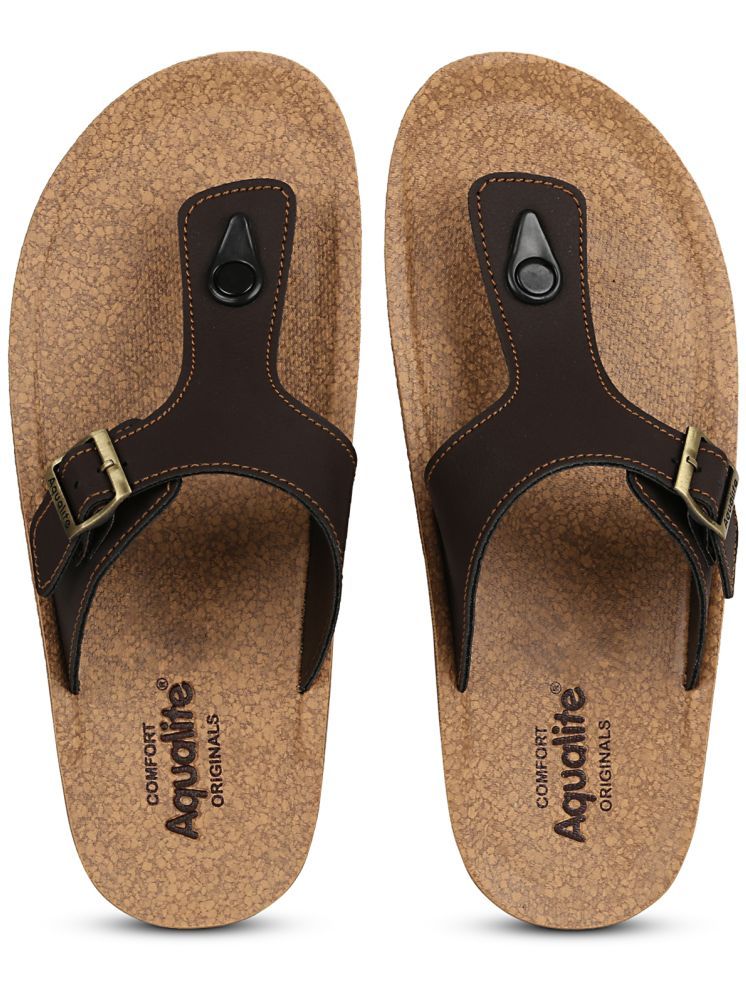     			Aqualite Brown Men's Daily Slipper